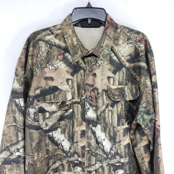 Mossy Oak Vented Hunting Shirt Men's Size XL 46-48 Break Up Infinity Camouflage - Picture 2 of 8